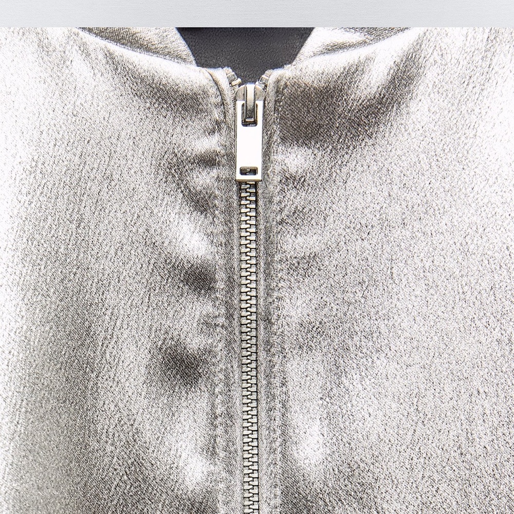 ZARA SATIN EFFECT FOIL BOMBER jacket bloggers favorite - Picture 12 of 13